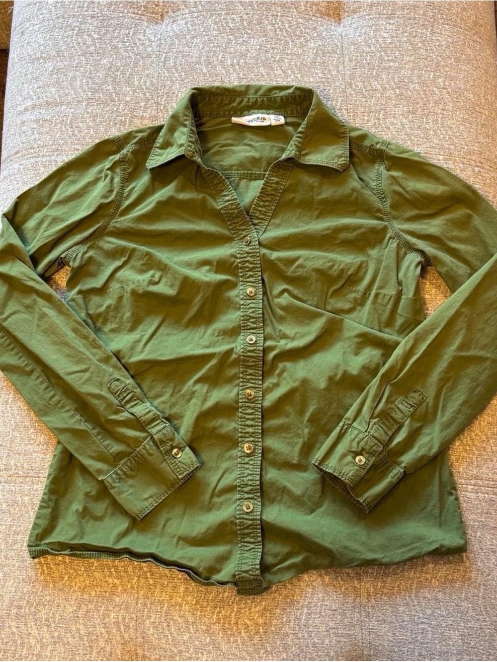 St. John's Bay Olive Green Button-Down Shirt